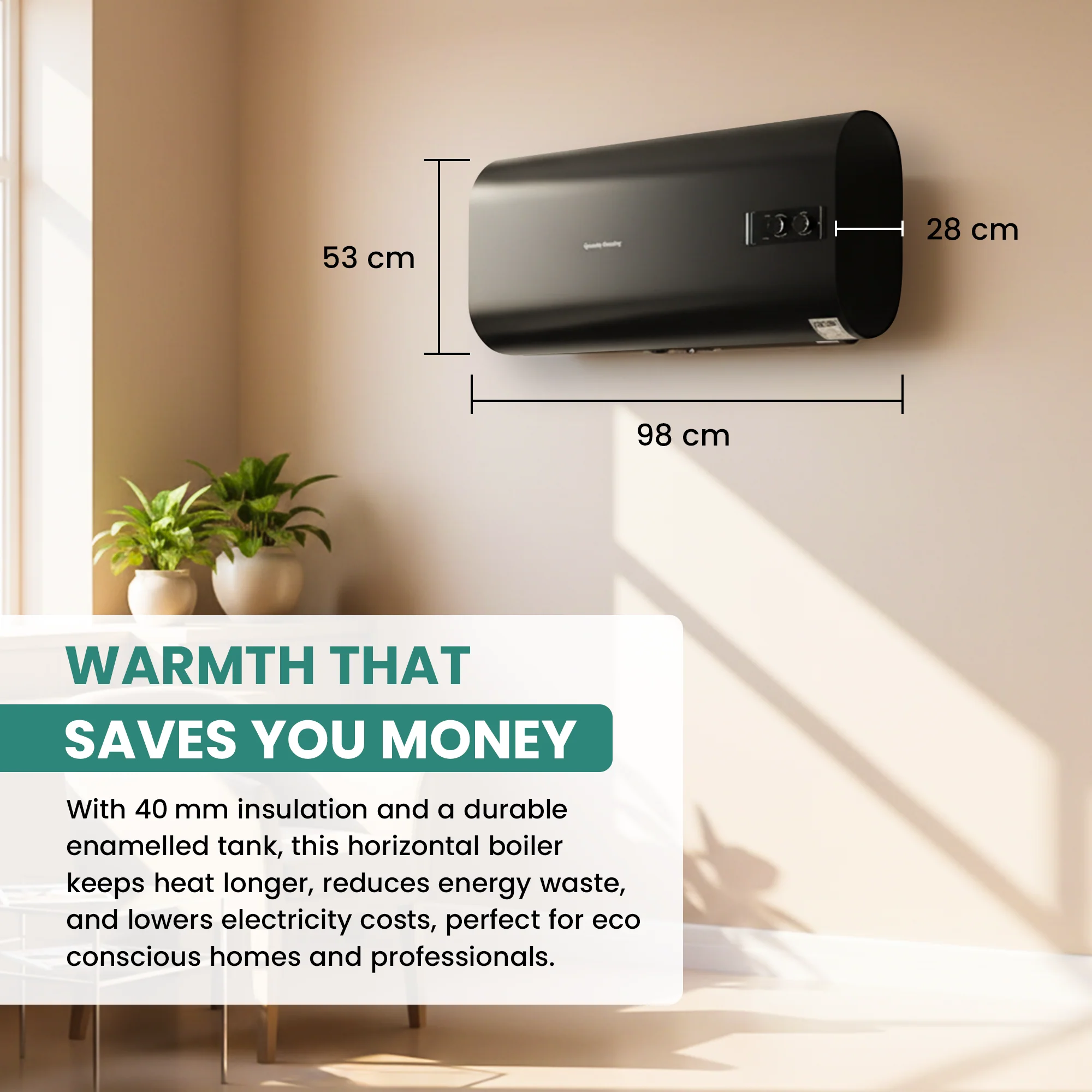 80 Litre QH Dual Horizontal Electric Electric Water Heater - Image 4