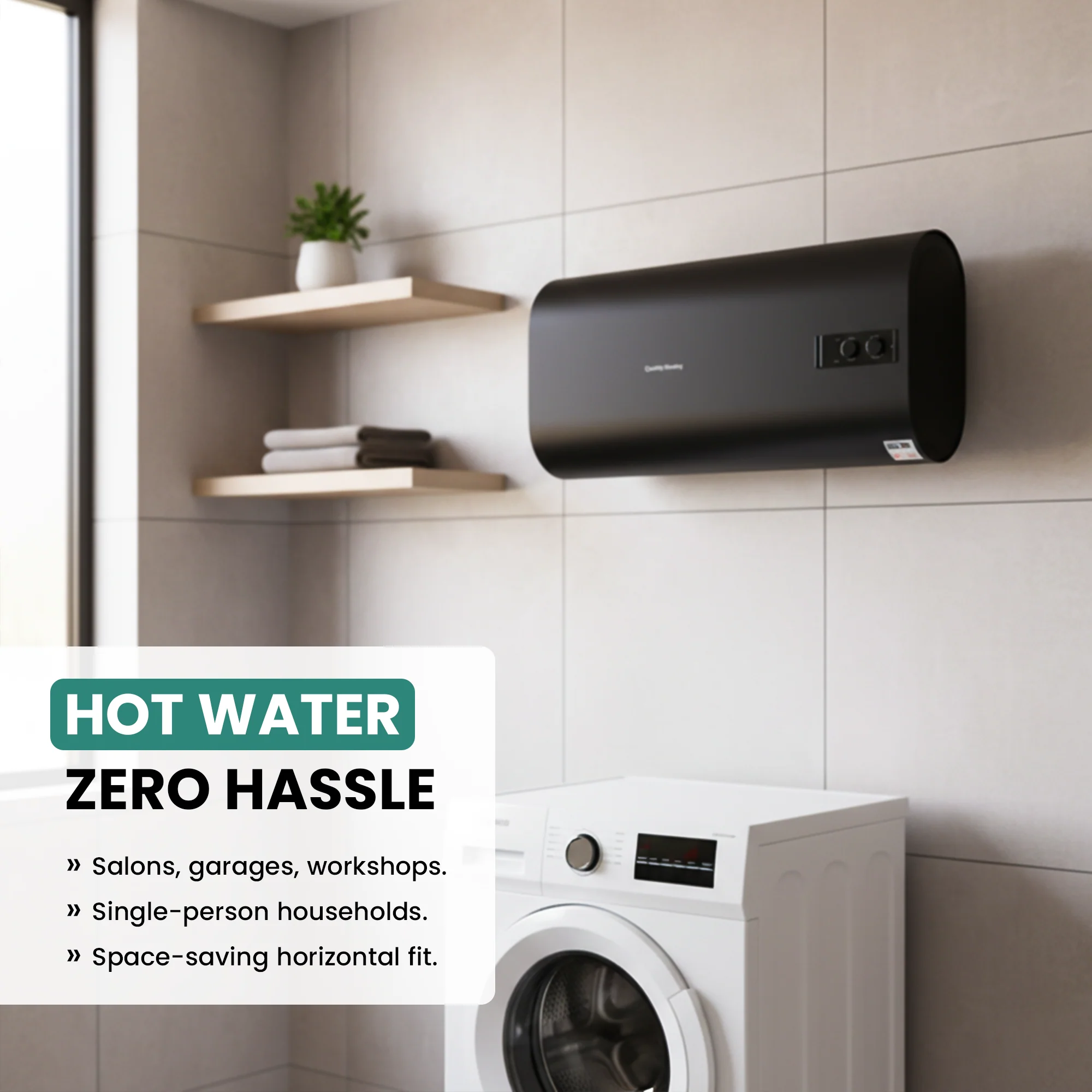 80 Litre QH Dual Horizontal Electric Electric Water Heater - Image 5