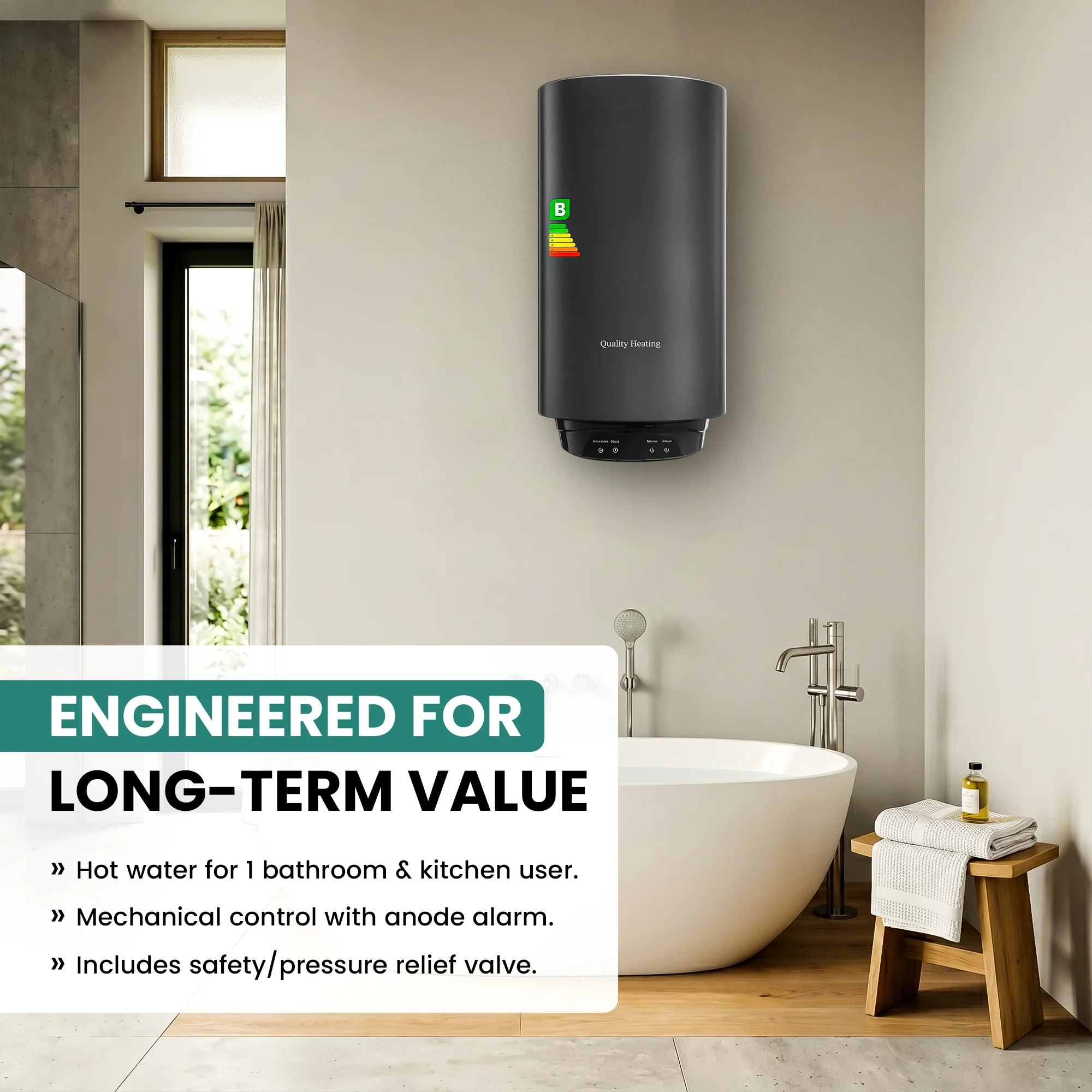 80 Litre QH V2 Electric Water Heater with Digital Control - Image 4