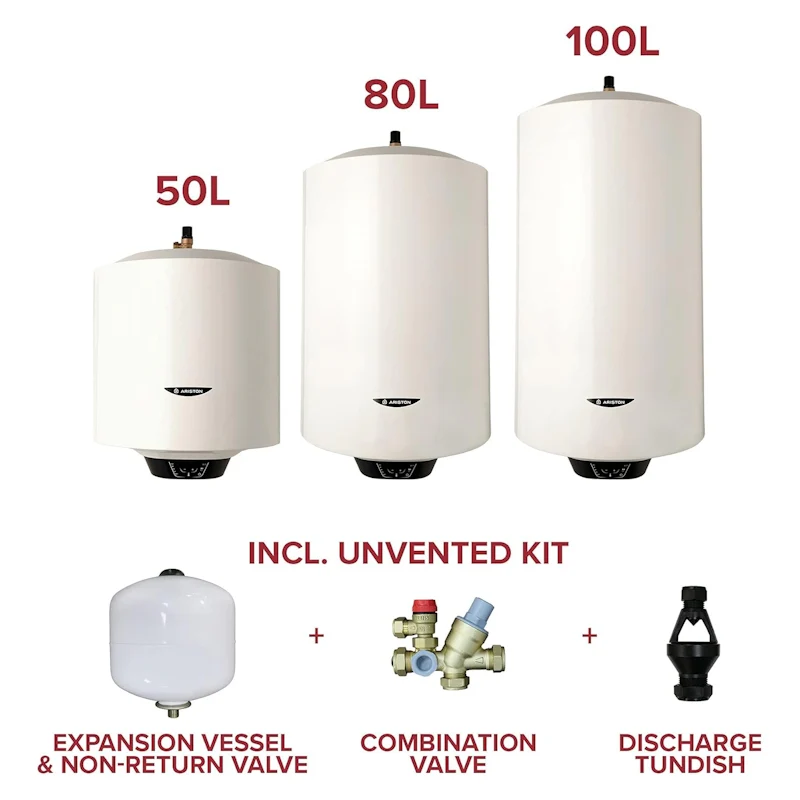 Ariston Pro1 Eco 100L Unvented Electric Storage Water Heater c/w Unvented Kit — 3kW ErP B - Image 3