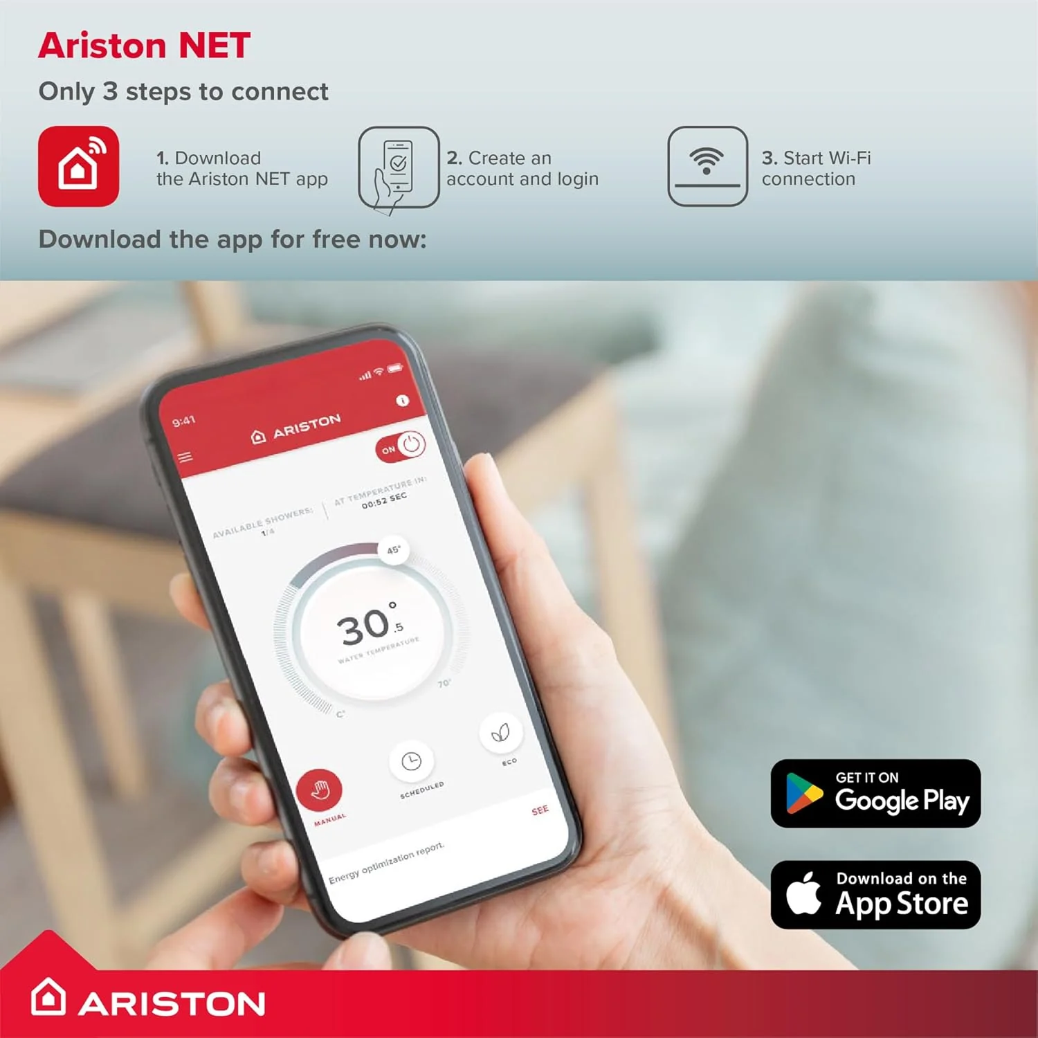 Ariston Velis Tech Wi-Fi 45L Electric Storage Water Heater with G3 Unvented Kit - Image 5