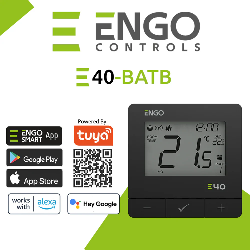 ENGO E40-BATB Battery Powered ZigBee Smart Thermostat - Black - Image 4