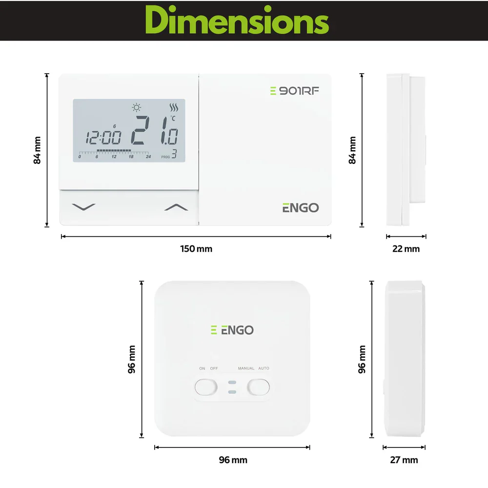 ENGO E901-RF-UK Programmable Wireless Thermostat – 7-Day, 868MHz, Boiler Plus Compliant | Gas, Oil & Heat Pump - Image 3
