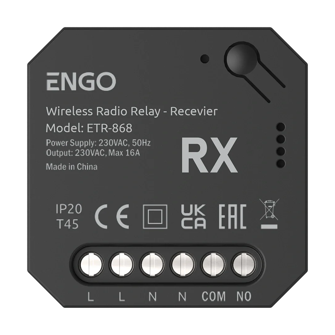 ENGO ETR-868 Wireless Relay Controller 868MHz 230V – No-Wire Zone Control for Pumps, Boilers & Lighting