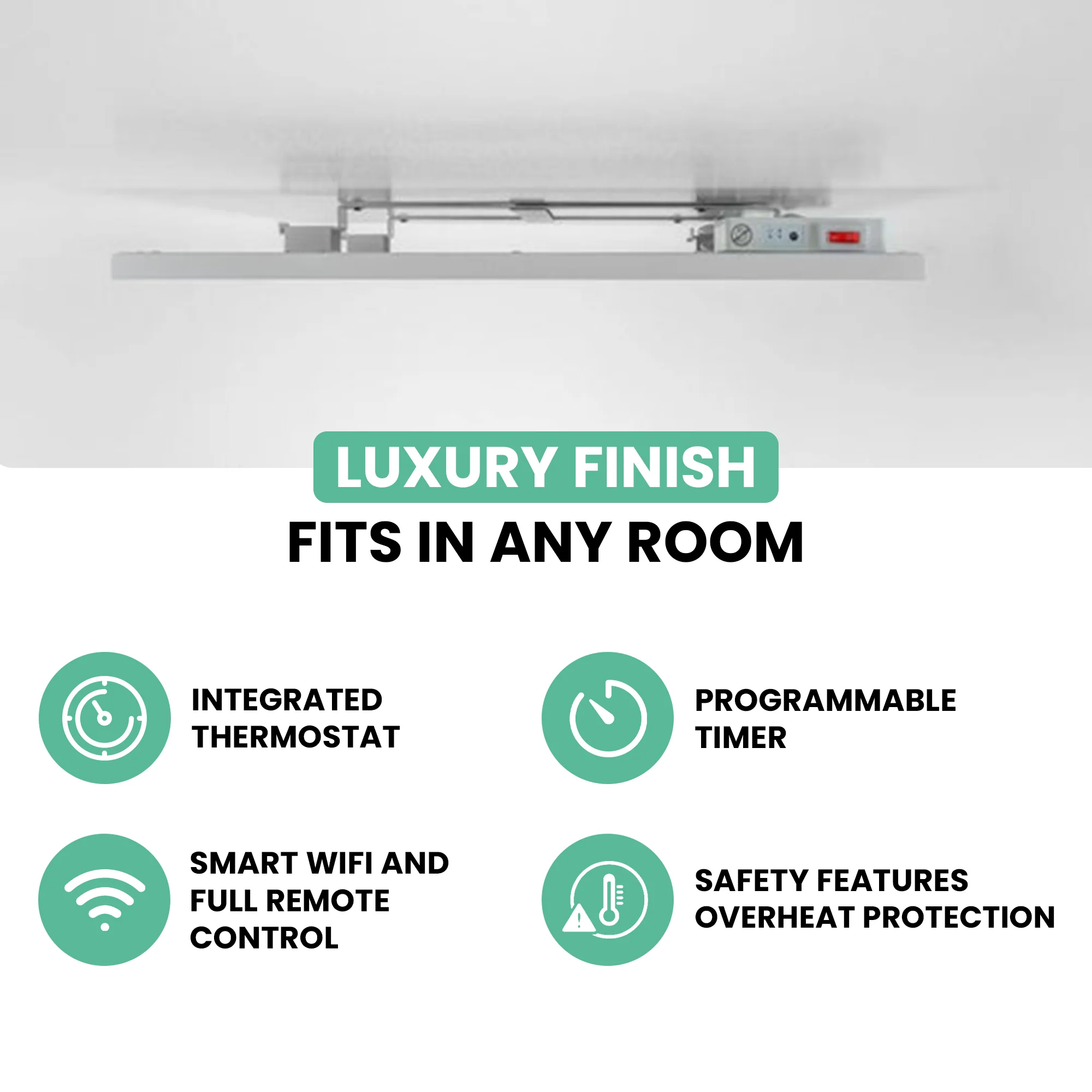Eurom Mon Soleil 800 Ceiling WiFi Infrared Heater – Frameless, Efficient Ceiling Heating with Smart Control - Image 5