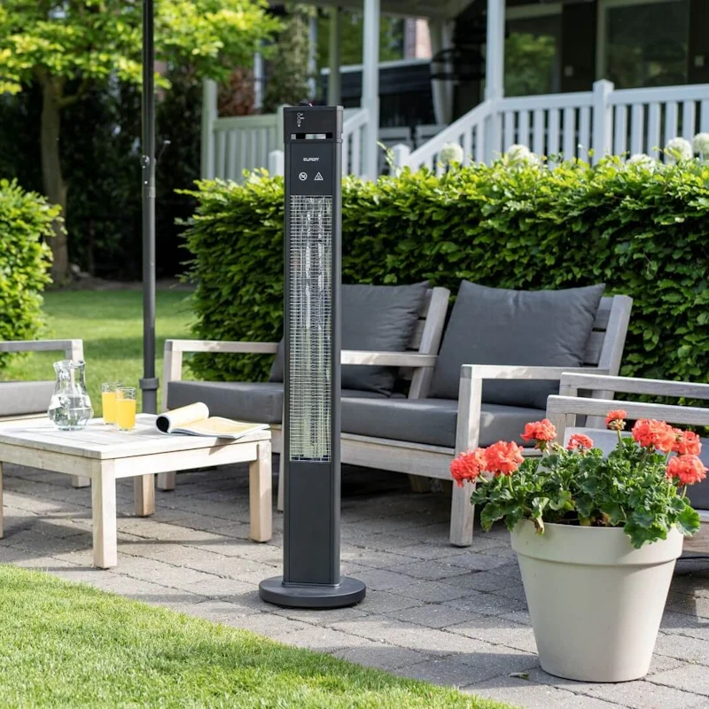 Eurom Q-Tower 2000W Standing Infrared Patio Heater with Remote Control