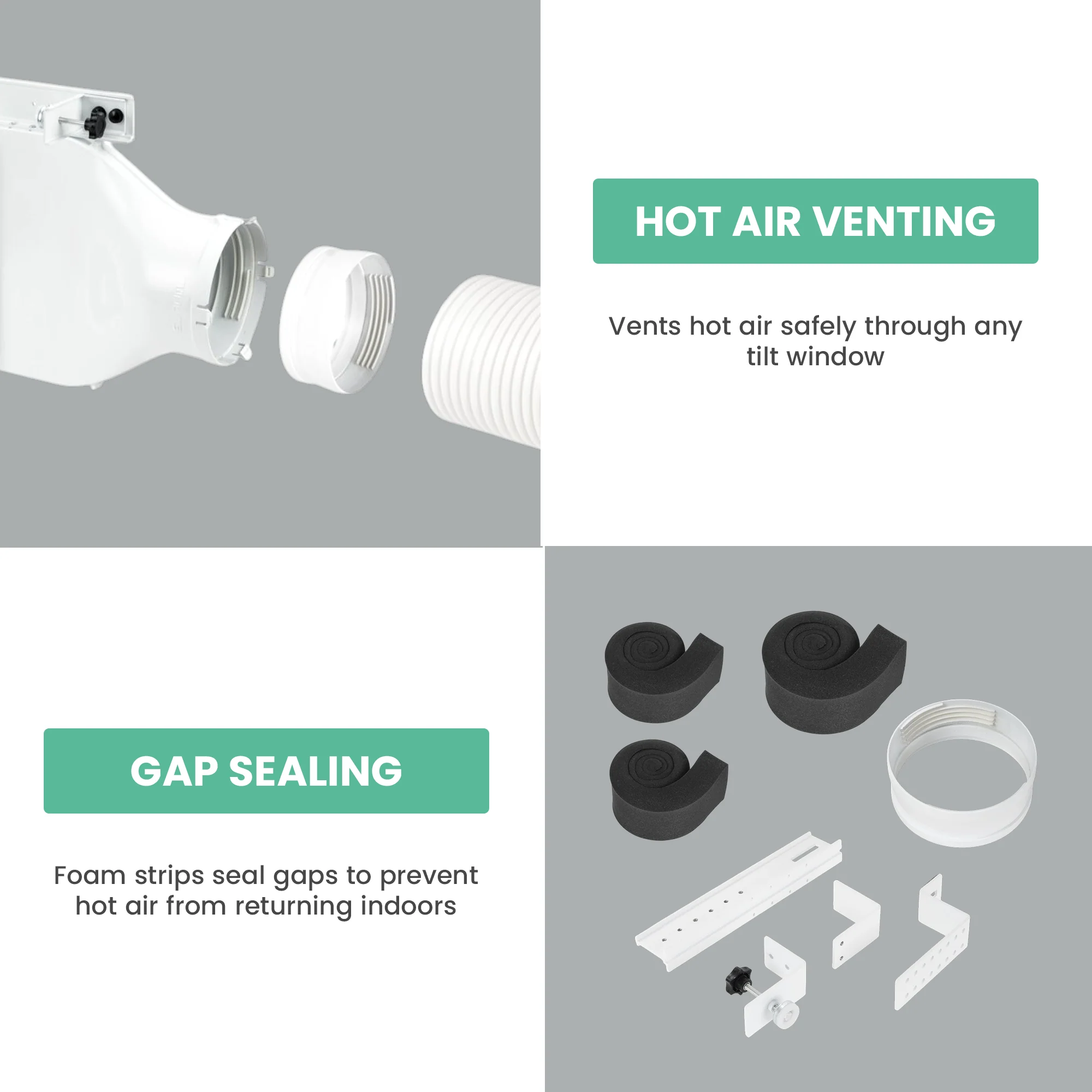 Eurom Window Outlet for Tilt-and-Turn and Skylights – Secure and Efficient Exhaust Adapter for Mobile Air Conditioners - Image 3