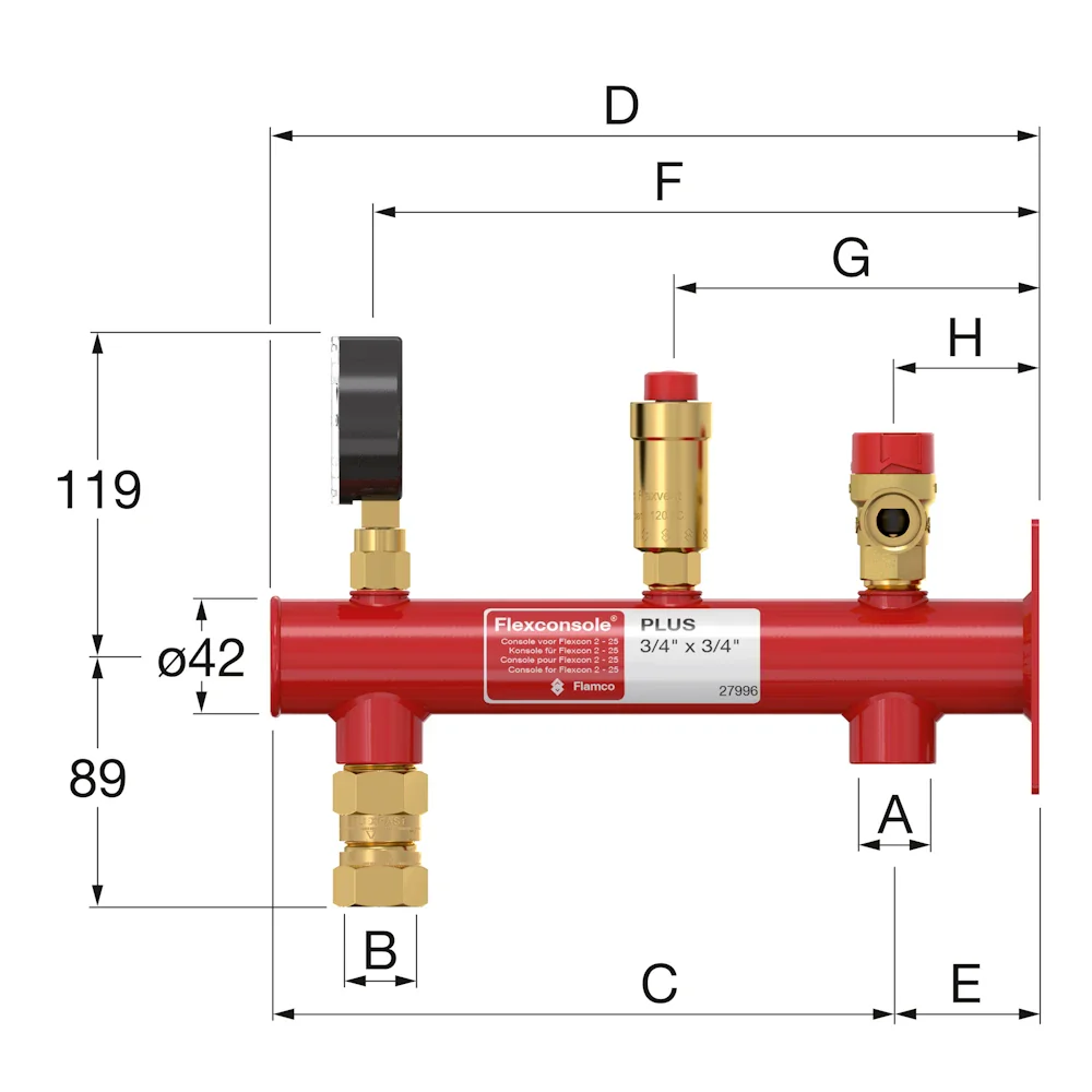 Flamco FlexConsole Plus Wall Mounted Expansion Vessell Arm - Image 2