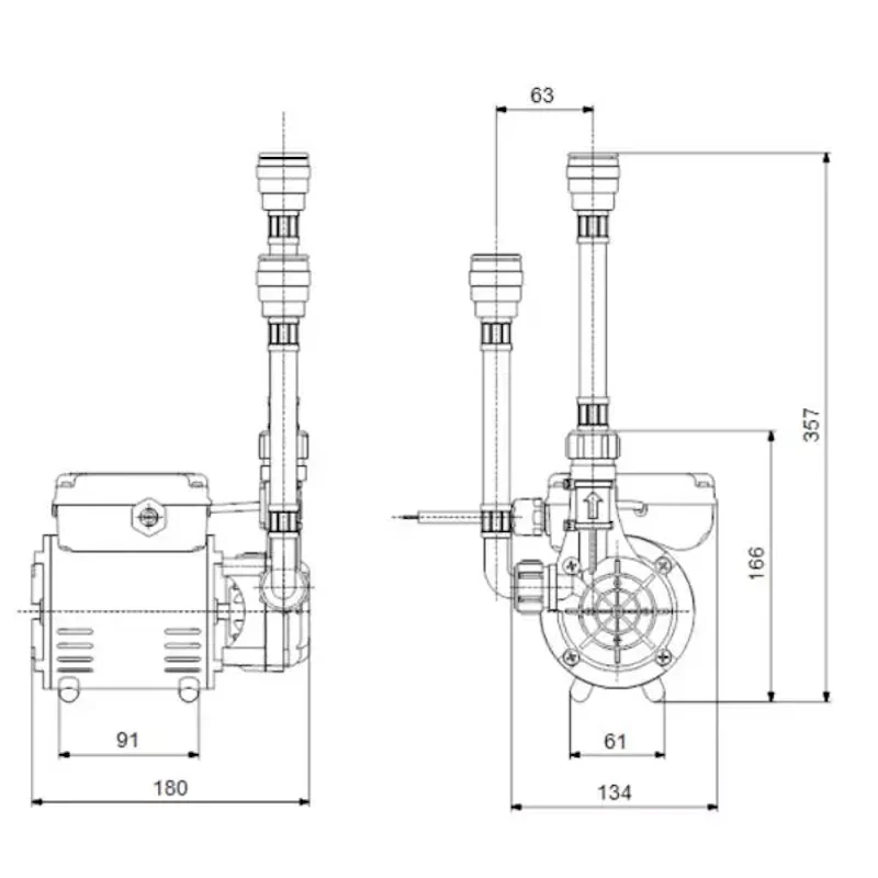 Grundfos SSR2-2.0 C 2.0 Bar Single Impeller Positive Head Composite Shower Pump - Image 2