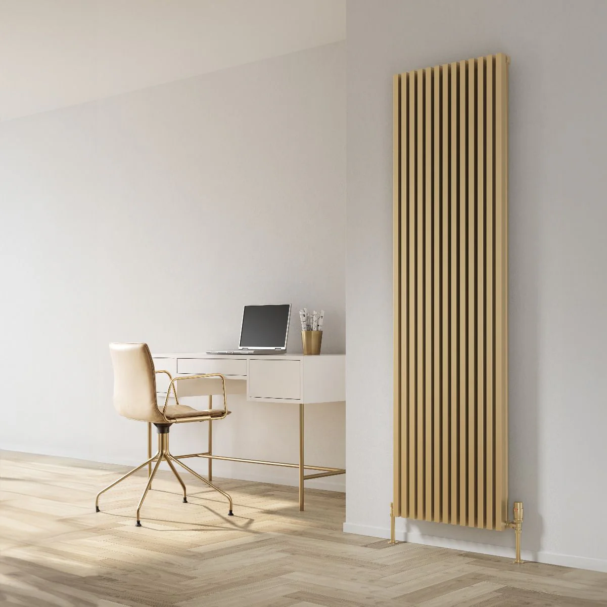 Reina Albano A-ABN18042B Brass Effect Vertical Radiator 430mm x 1800mm