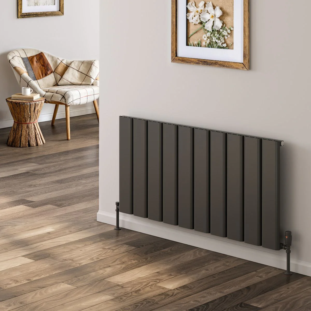 Reina Caldaro A-CDR060124A Anthracite Horizontal Radiator 1245mm x 600mm