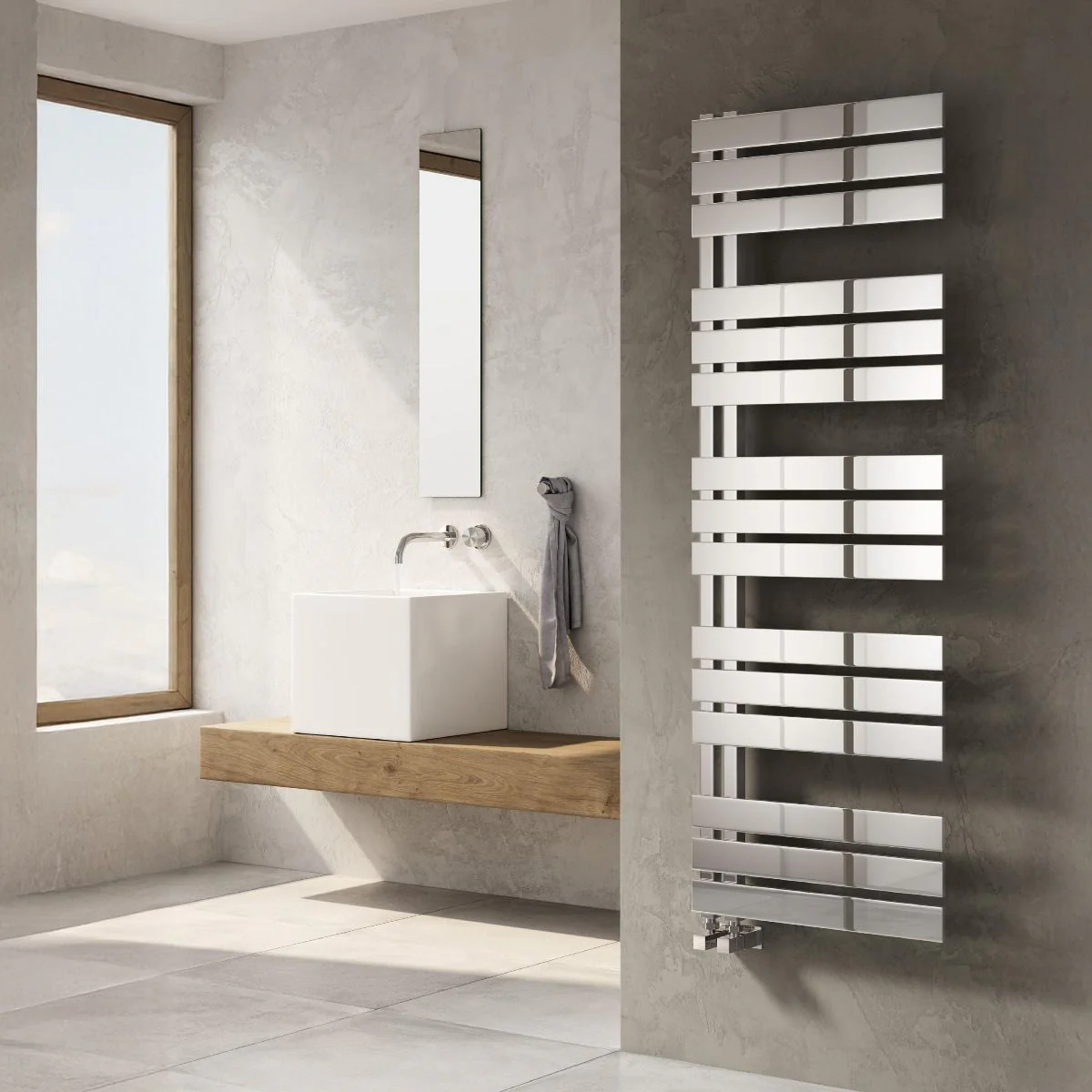 Reina Ricadi RNS-RC5114 Polished Stainless Steel Towel Radiator 500mm x 1140mm
