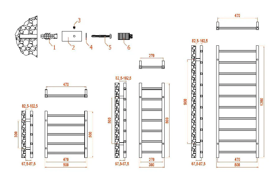 Reina Serena RND-SRN3080 Chrome Towel Rail 300mm x 800mm - Image 3