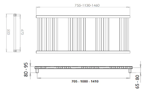 Reina Vasto RND-VST146C Chrome Towel Rail 500mm x 1460mm - Image 5