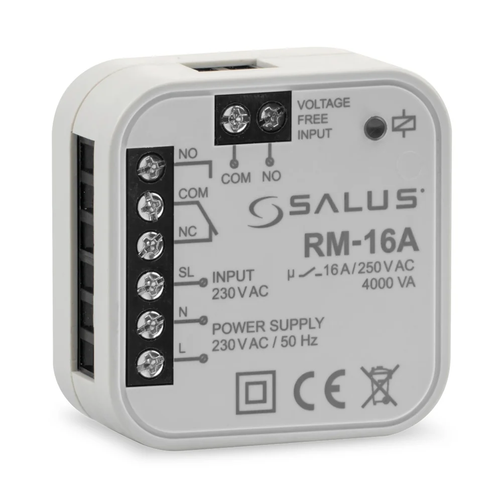 Salus RM-16A 16A Relay Module Smart Home Heating Zigbee 3.0 Flush Mount 230V