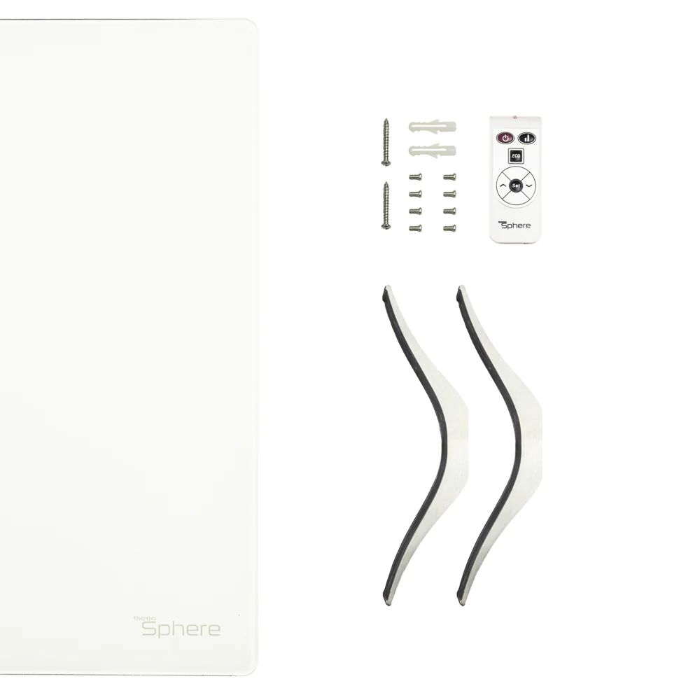 ThermoSphere Flat Glass Panel Heater White 2000W - Image 3