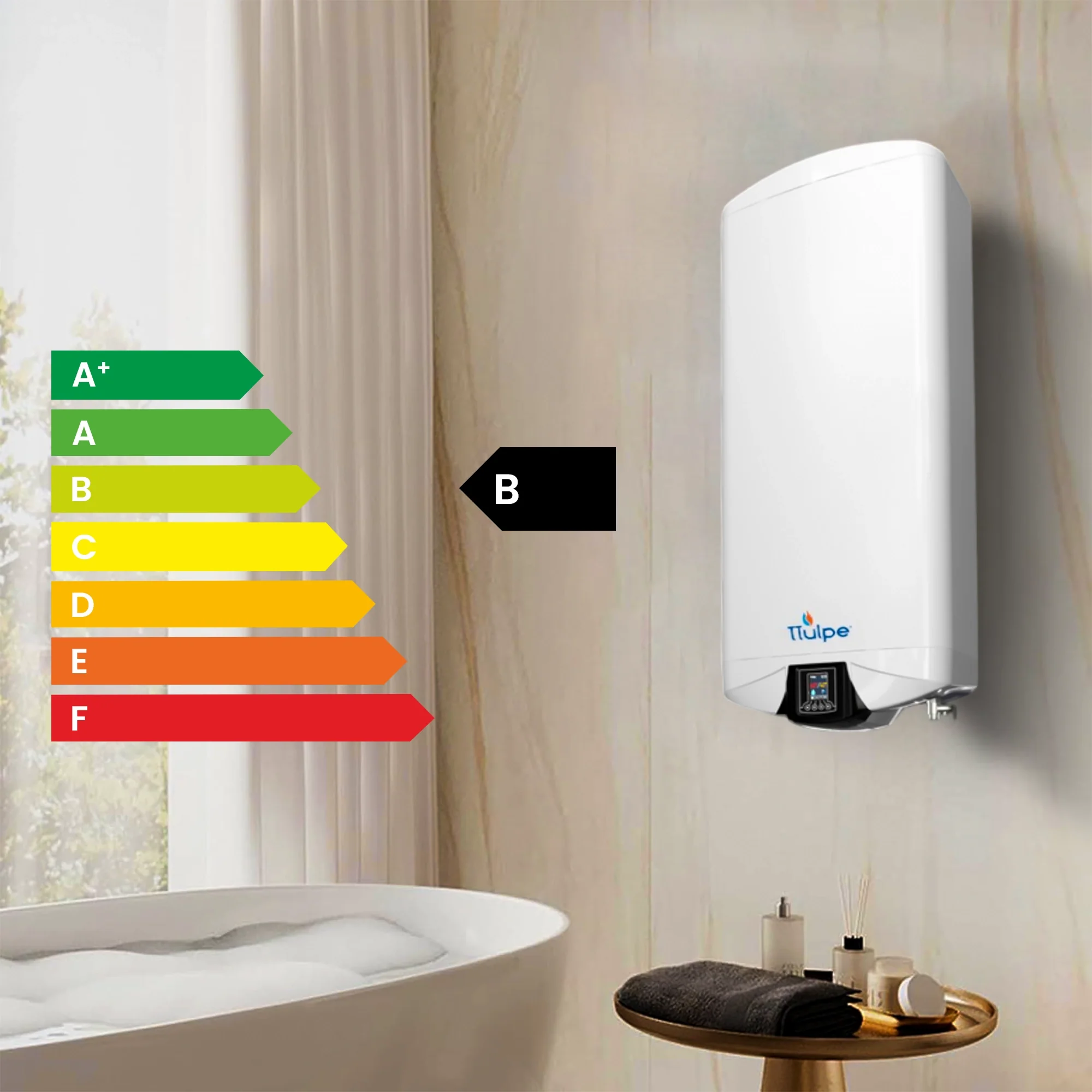 TTulpe SmartMaster 80 Litre Slim Unvented Storage Water Heater 3.3 kW with Wi-Fi Control – Slim, Smart & High-Pressure - Image 5