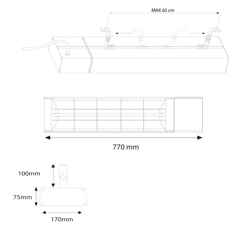 Veito Nevada 2500W Patio Carbon Infrared Heater - Image 5