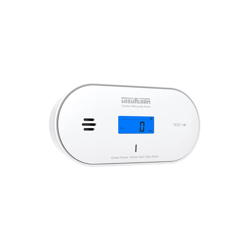 Wisualarm Wireless Carbon Monoxide Alarm | 10-Year Sealed Battery | LCD CO + Temp + Humidity Display